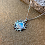 Natural Moonstone Sterling Necklace