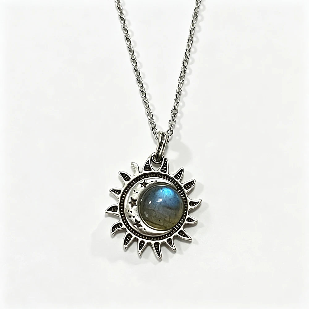 Natural Moonstone Sterling Necklace