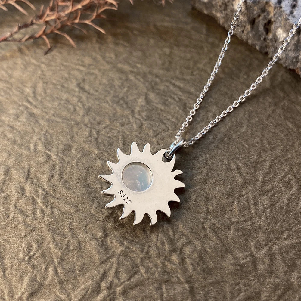 Natural Moonstone Sterling Necklace