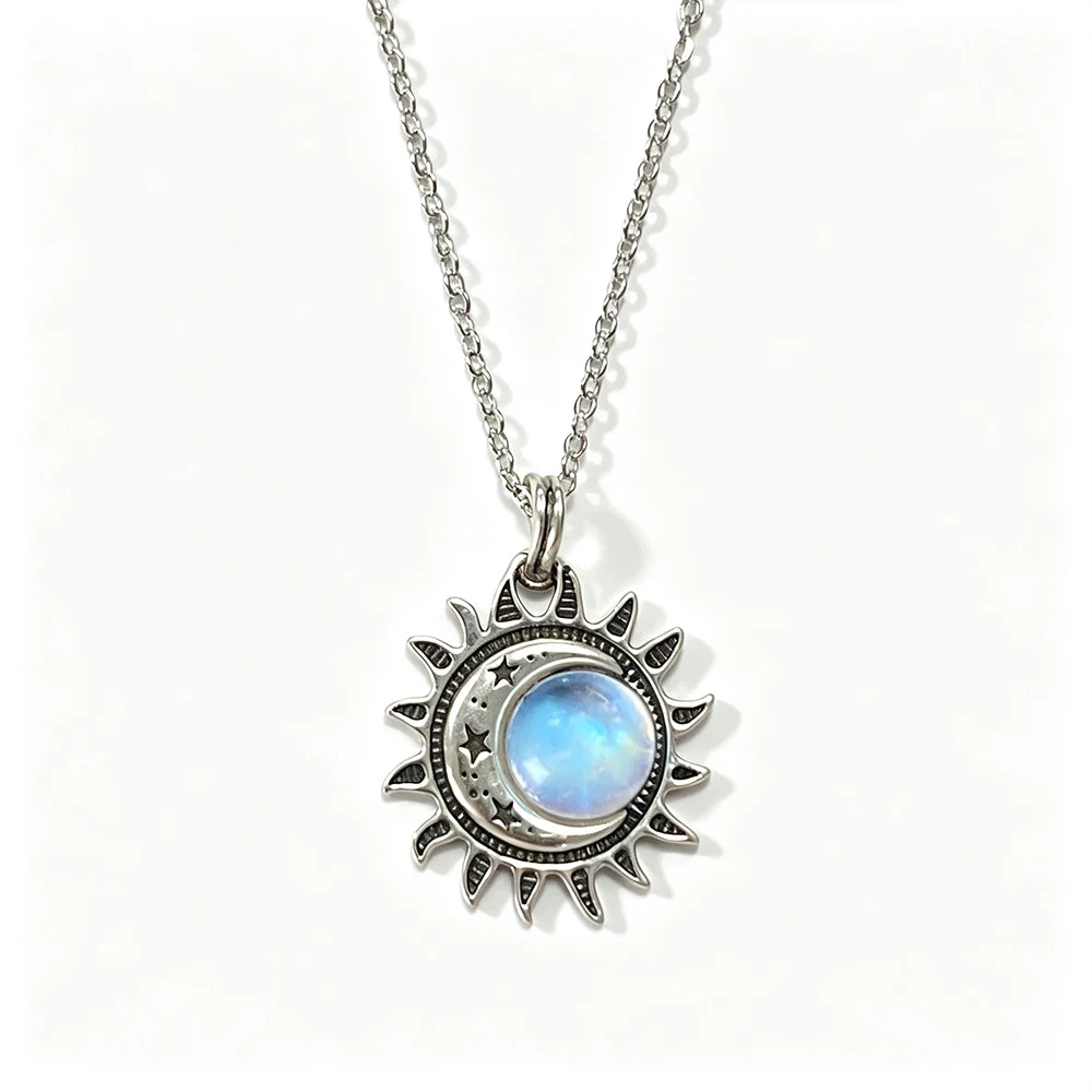 Natural Moonstone Sterling Necklace