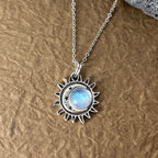 Natural Moonstone Sterling Necklace