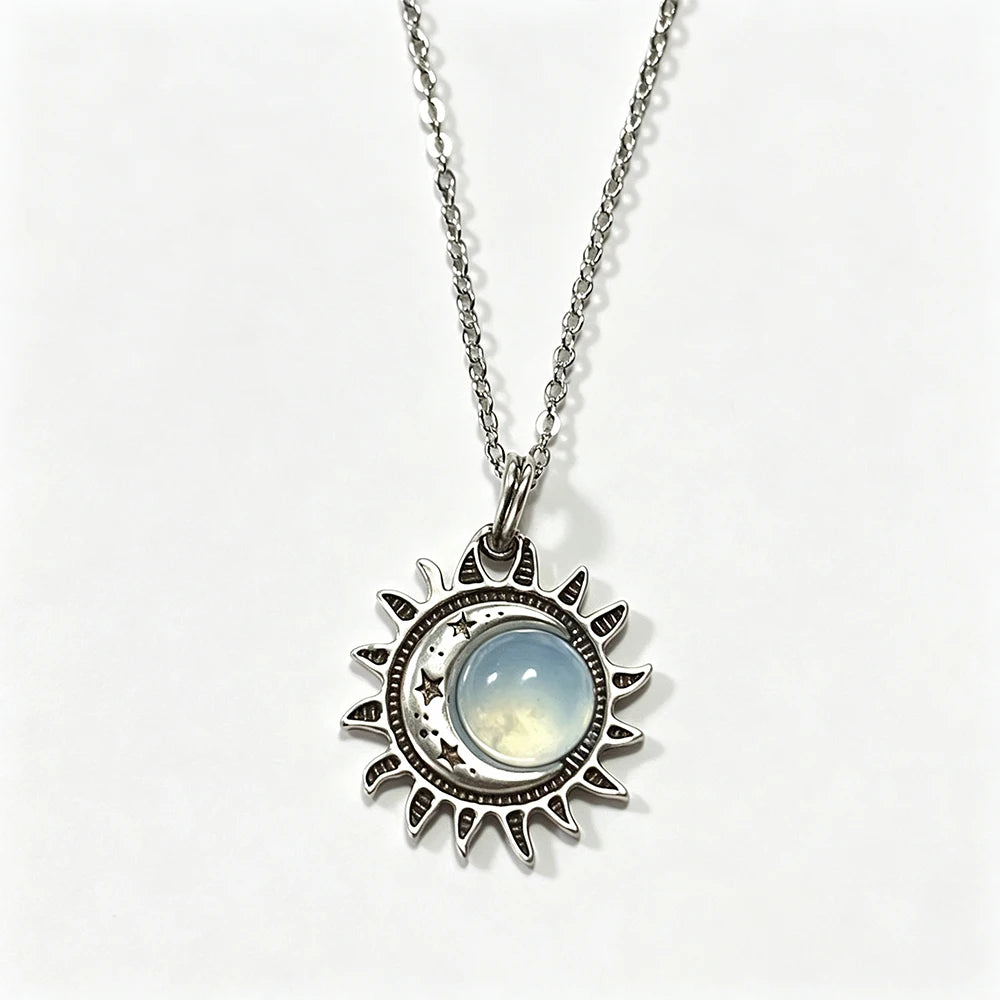 Natural Moonstone Sterling Necklace