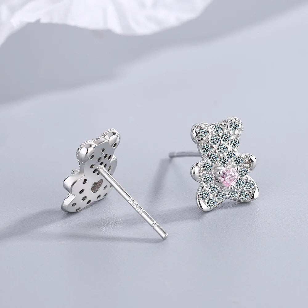 Silver Needle Cartoon Earrings