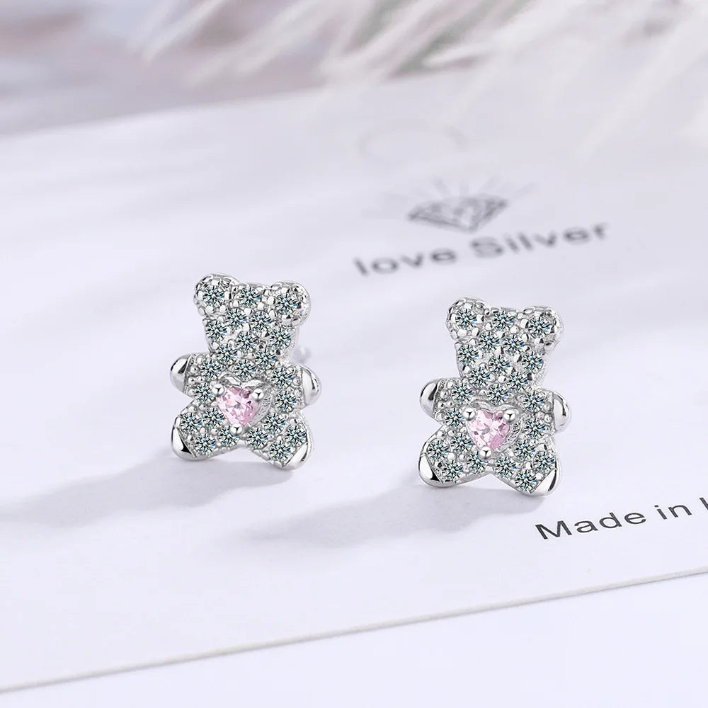 Silver Needle Cartoon Earrings