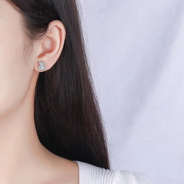 Silver Needle Cartoon Earrings