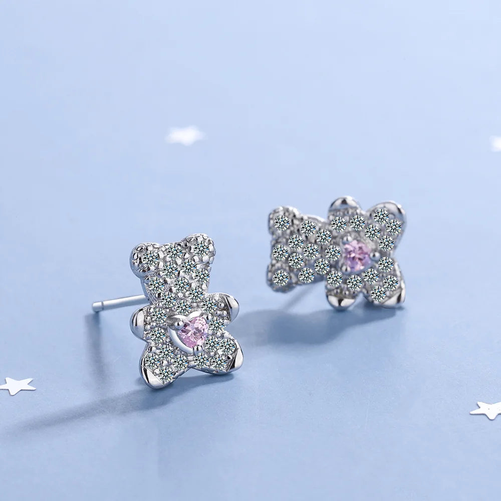 Silver Needle Cartoon Earrings