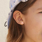 Heart Crown Flower Earrings