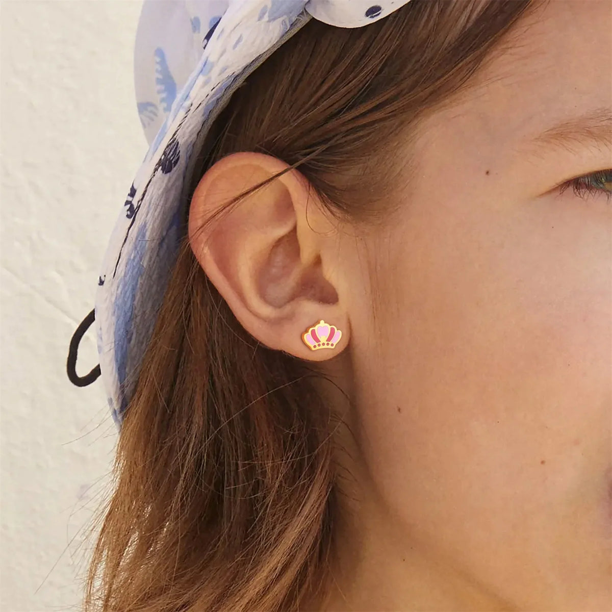 Heart Crown Flower Earrings