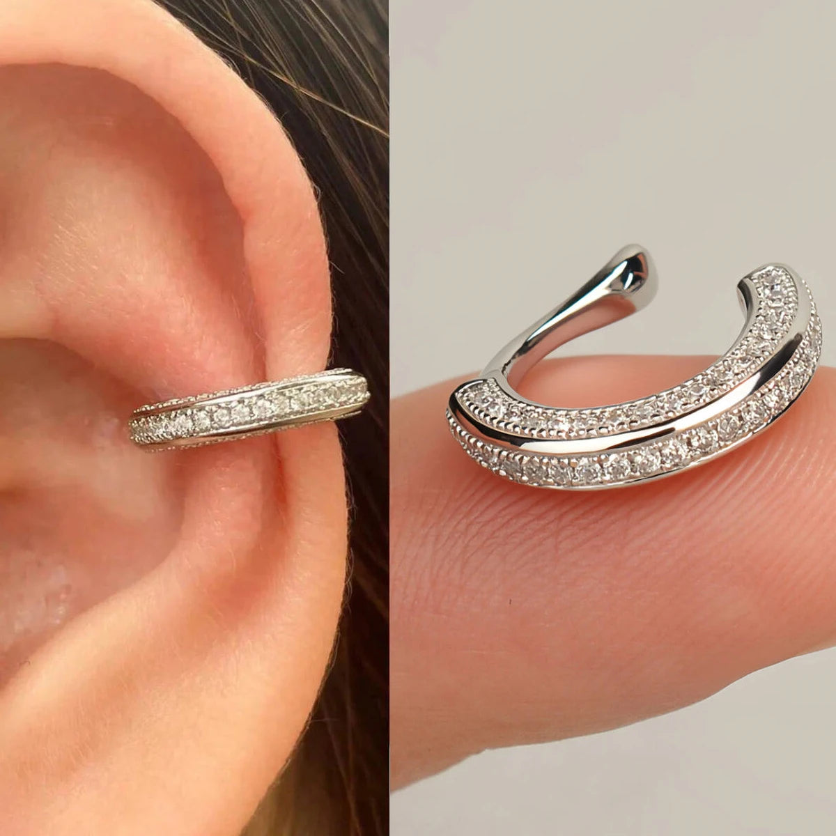 Zircon Clip On Earrings