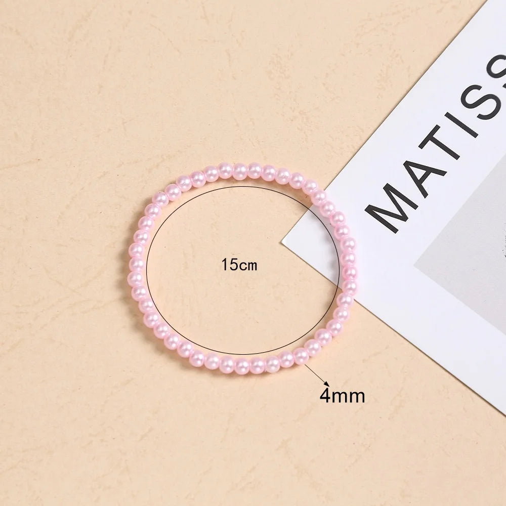 Pink Imitation Pearl Bracelet