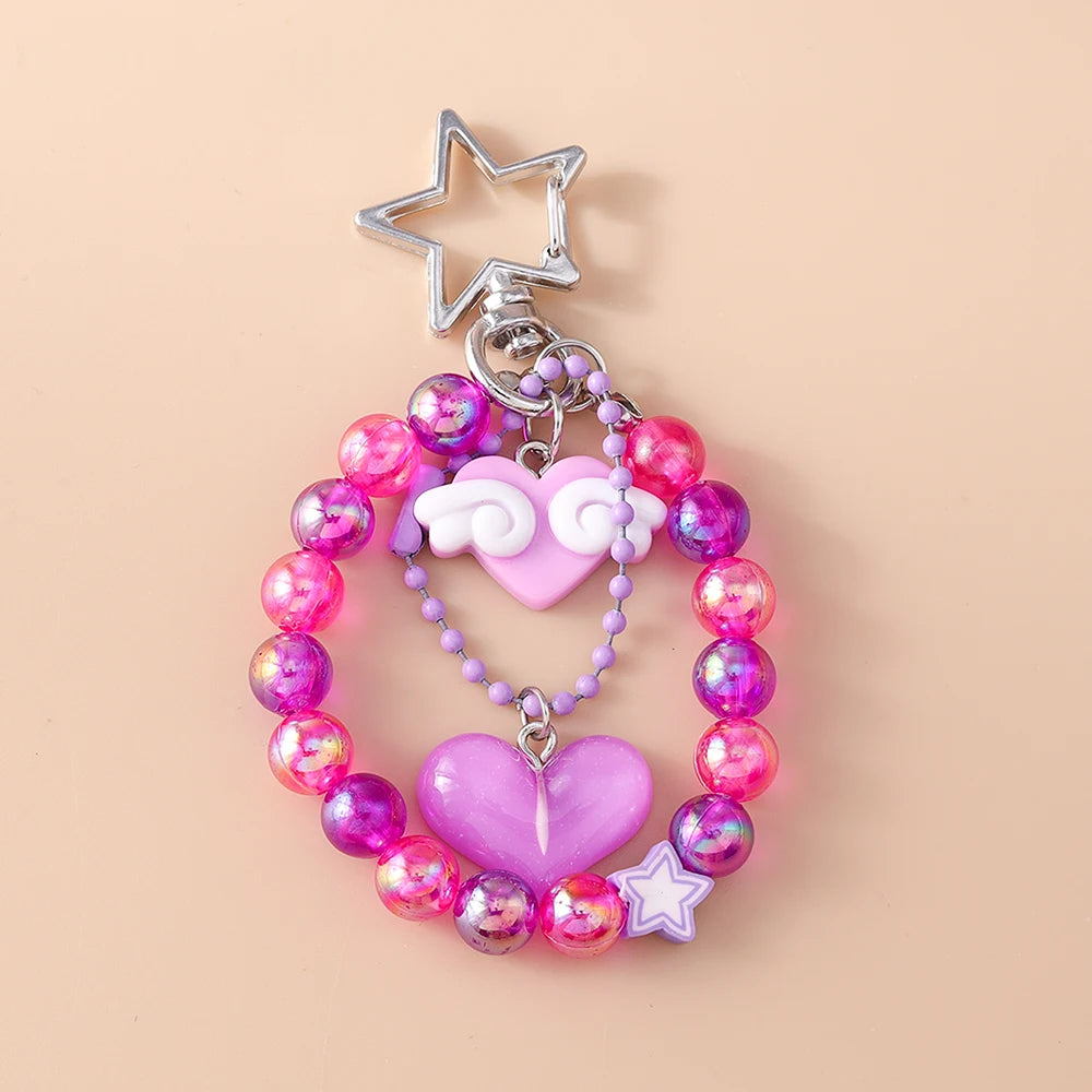 Handmade Beaded Bracelet Keychain