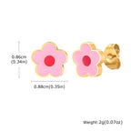 Heart Crown Flower Earrings