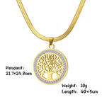 Tree Life Rhinestone Pendant Necklace