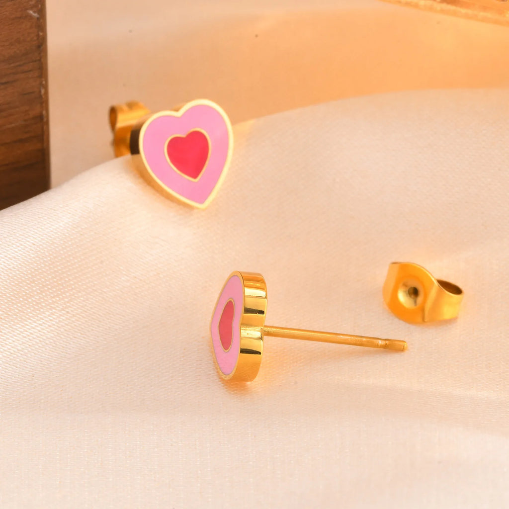 Heart Crown Flower Earrings