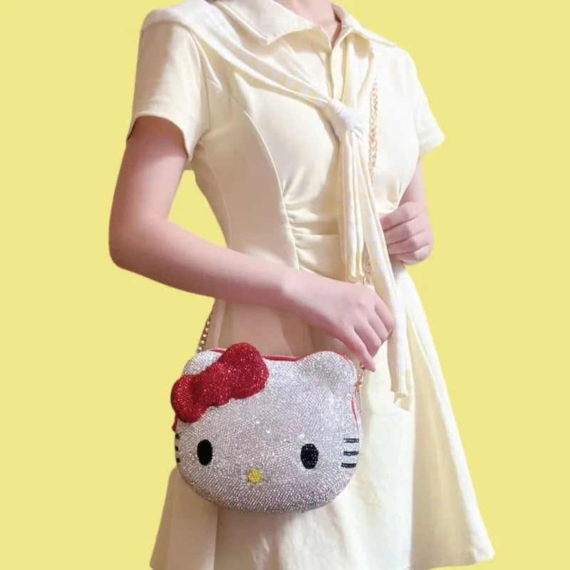 Diamond Bow Chain Crossbody Bag