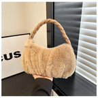 Plush Zip Hobo Shoulder Bag