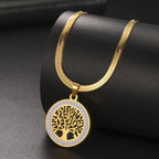 Tree Life Rhinestone Pendant Necklace