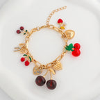 Handmade Cherry Bow Bracelet