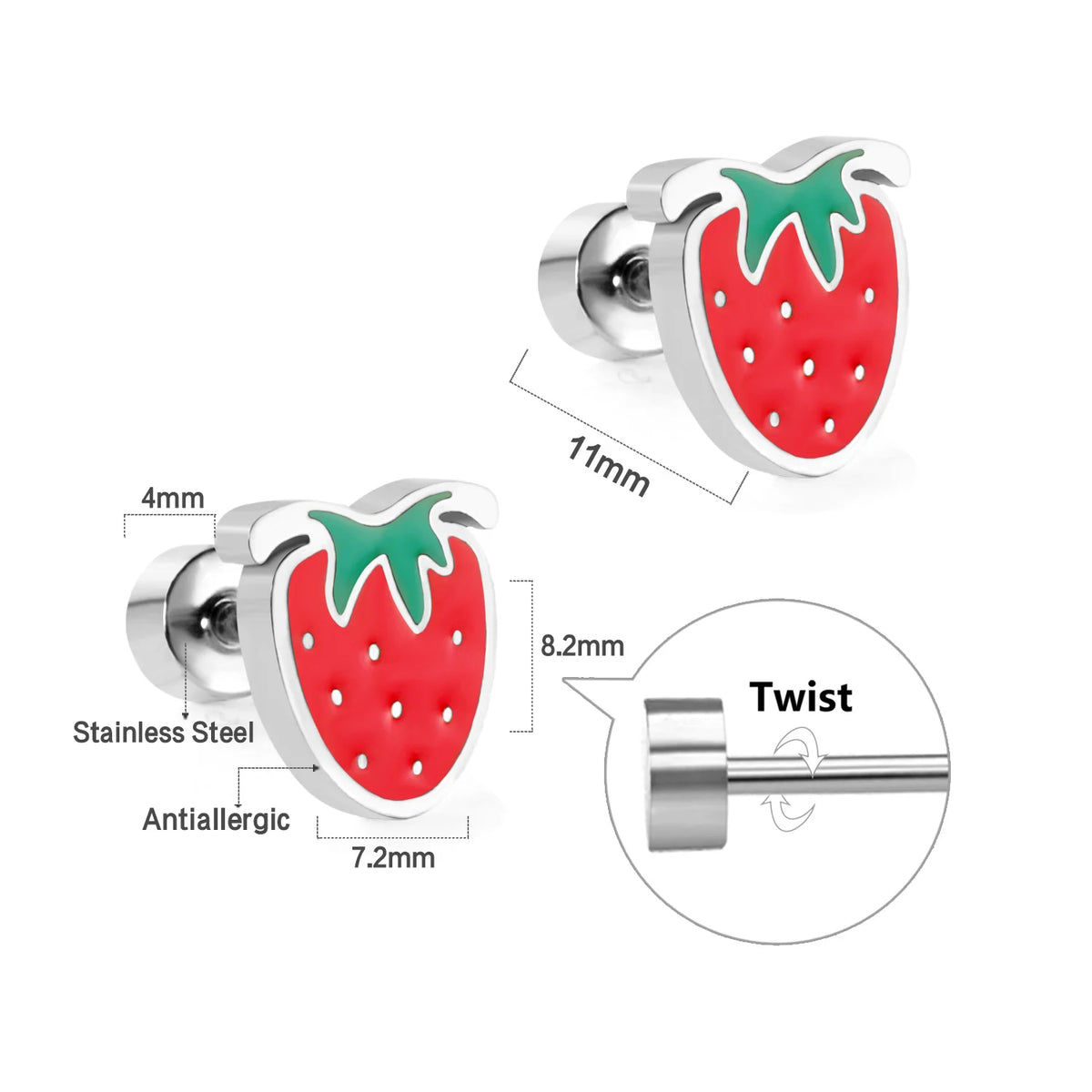 Acrylic Heart Animal Earrings