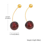 Cherry Zirconia Dangle Earrings