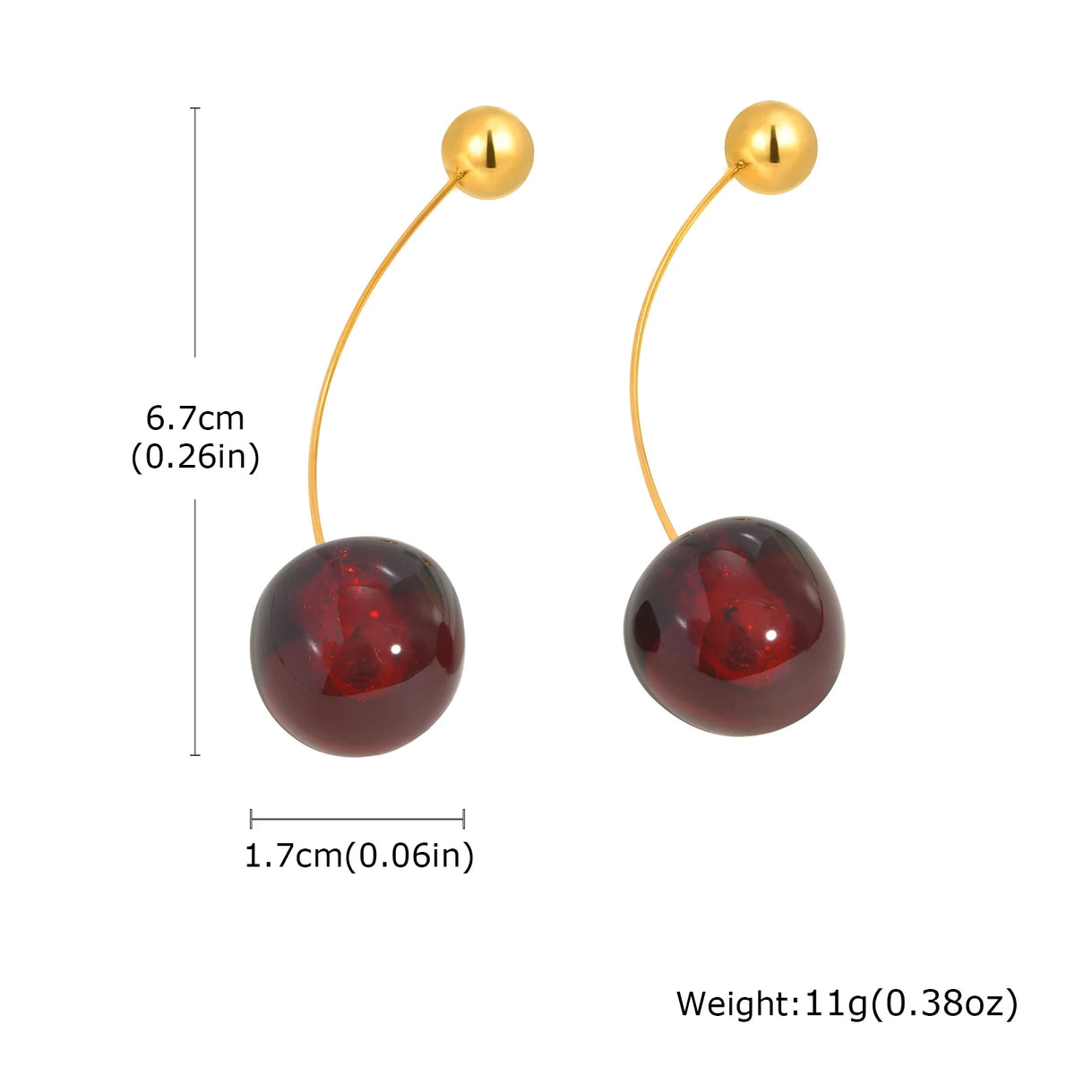 Cherry Zirconia Dangle Earrings