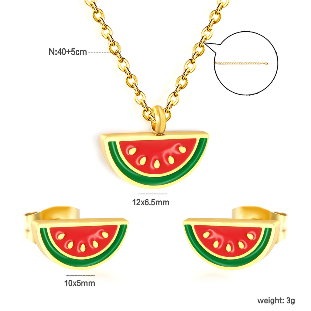 Unicorn Stainless Necklace & Earring Set