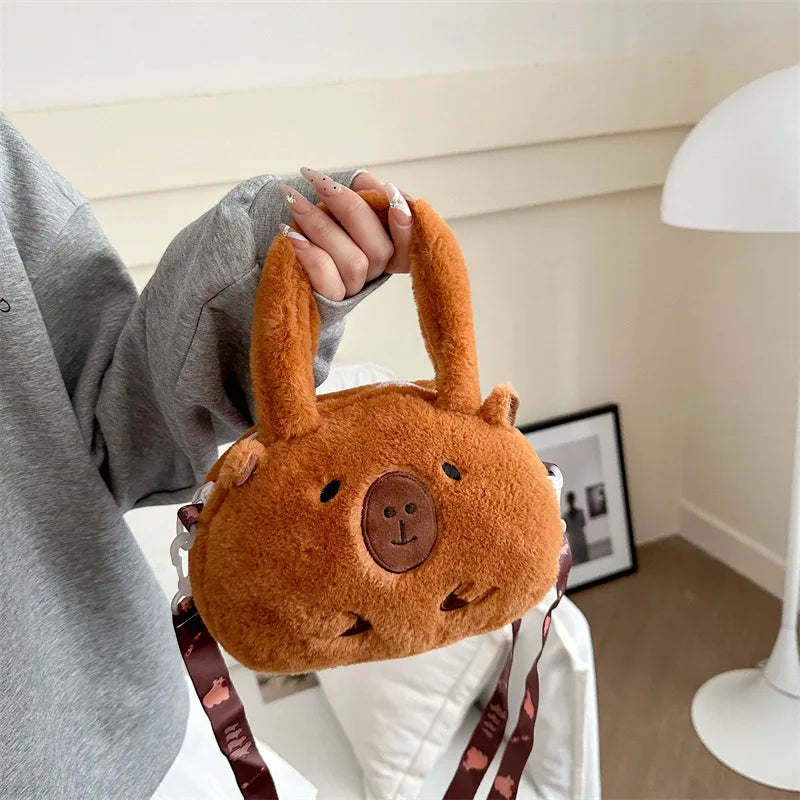 Plush Capybara Crossbody Bag