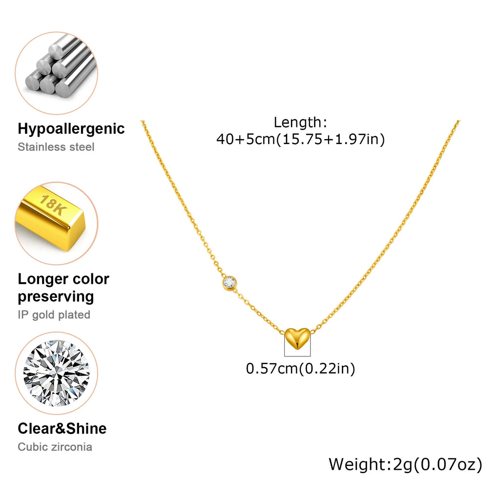 Cubic Zirconia Heart Pendant Necklace