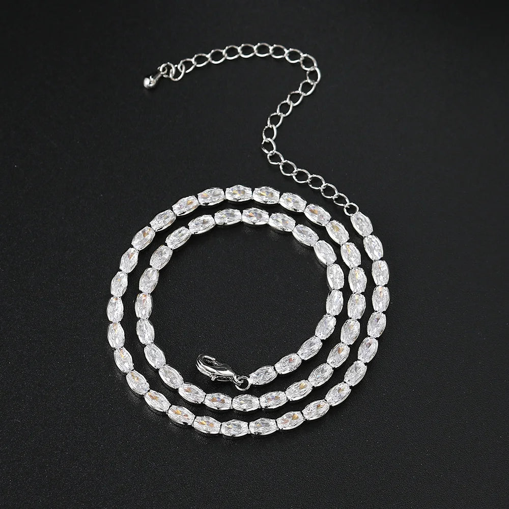Dainty Oval Crystal Necklace