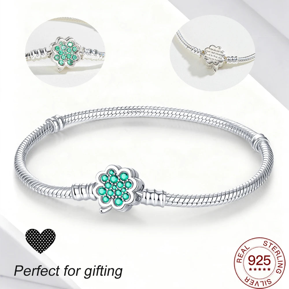 Sterling Silver Four-leaf Bracelet