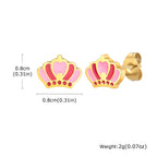 Heart Crown Flower Earrings