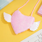 Sequin Heart Coin Shoulder Purse