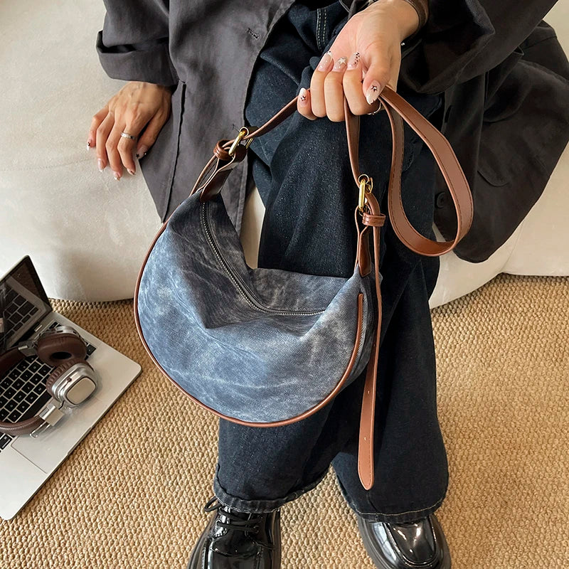 PU Leather Hobo Shoulder Bag