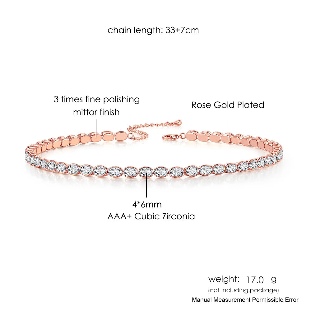 Dainty Oval Crystal Necklace