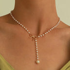 Imitation Pearl Tassel Necklace