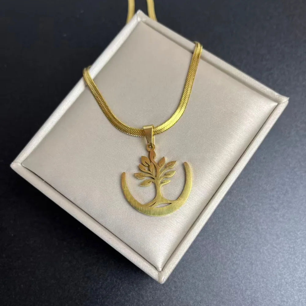 Tree Life Rhinestone Pendant Necklace