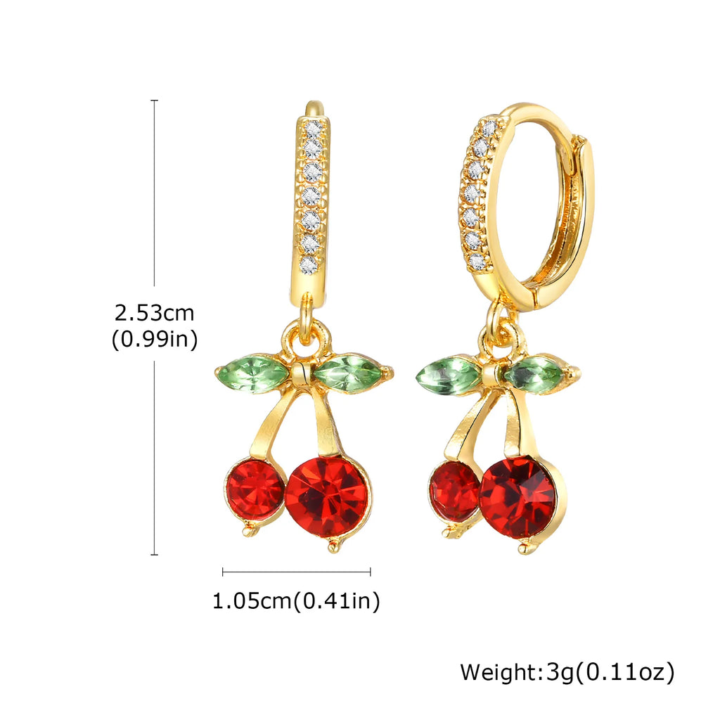 Cherry Zirconia Dangle Earrings