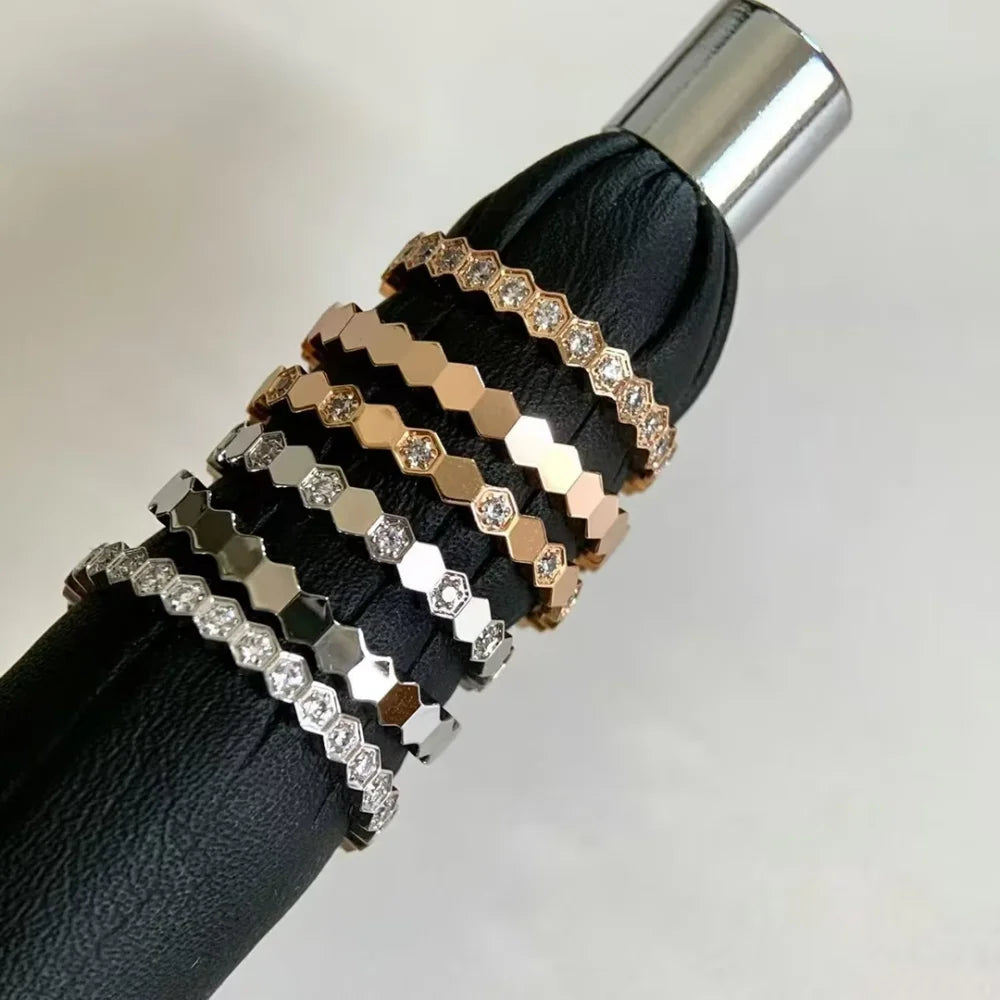 Silver Plated Hexagonal Ring