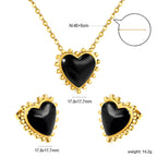 Vintage Heart Necklace & Earring Set