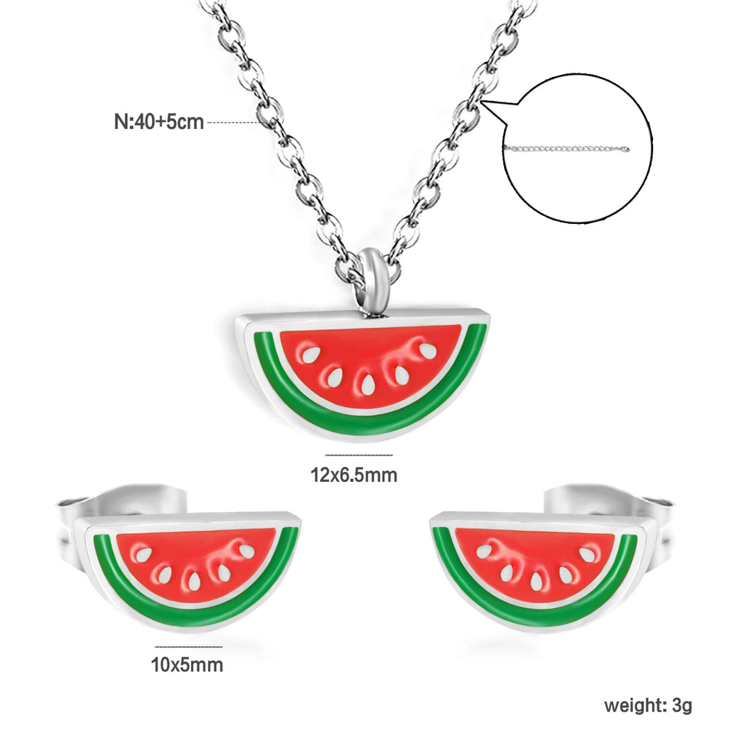 Unicorn Stainless Necklace & Earring Set