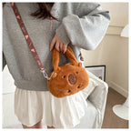 Plush Capybara Crossbody Bag
