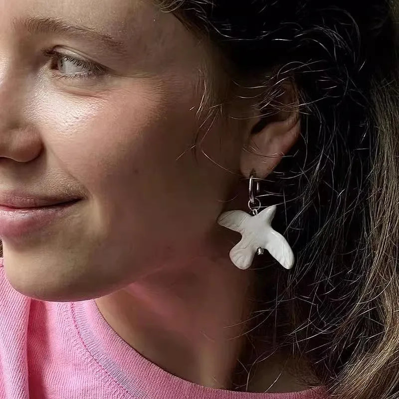 White Peace Dove Pendant Necklace