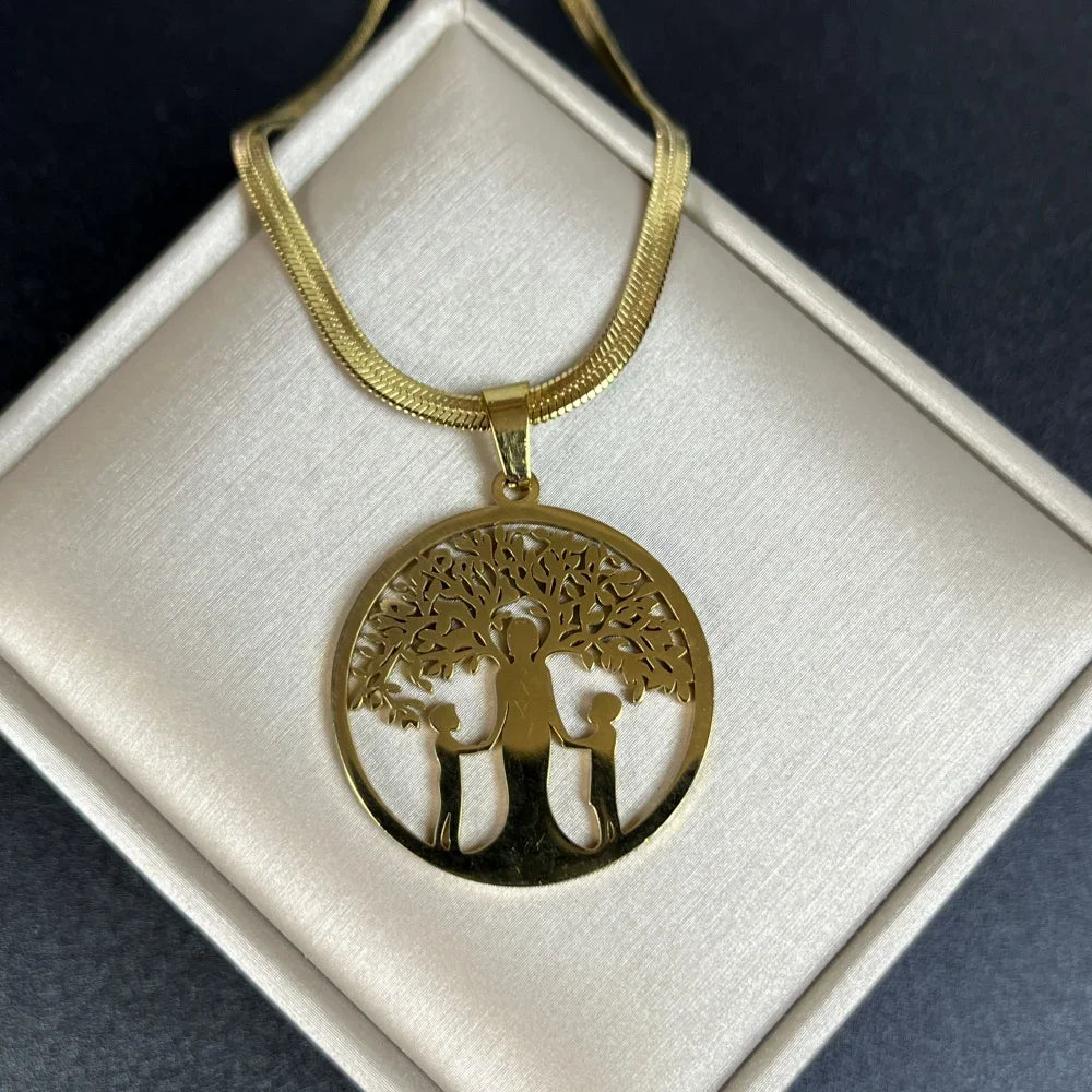 Tree Life Rhinestone Pendant Necklace