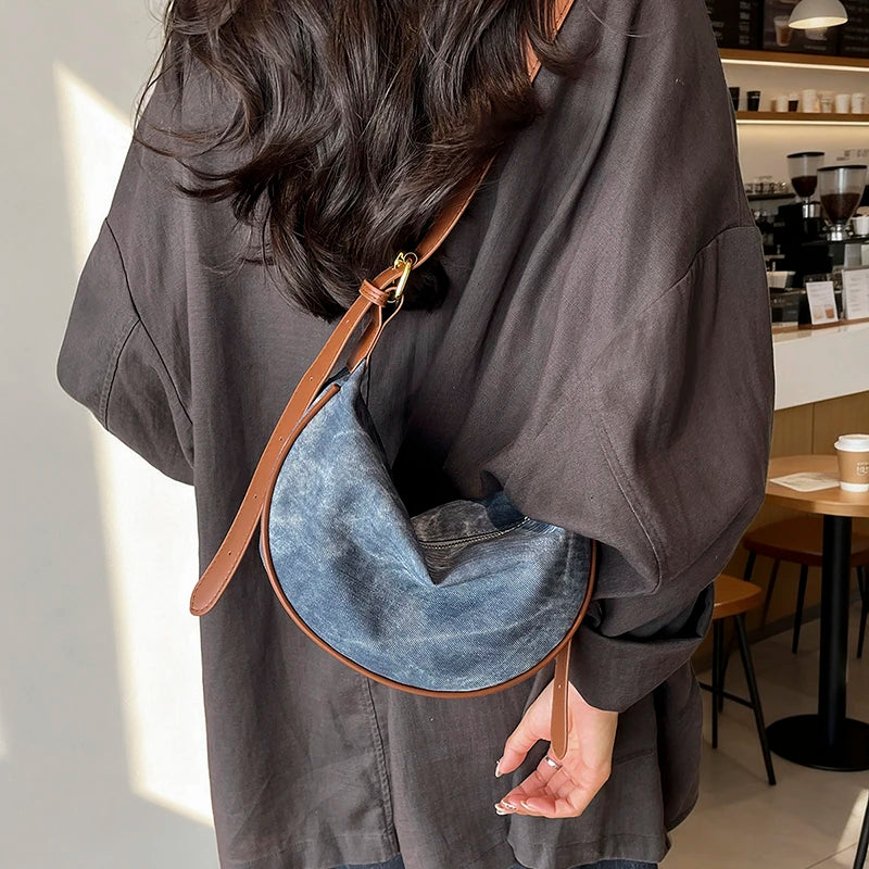 PU Leather Hobo Shoulder Bag