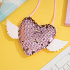Sequin Heart Coin Shoulder Purse