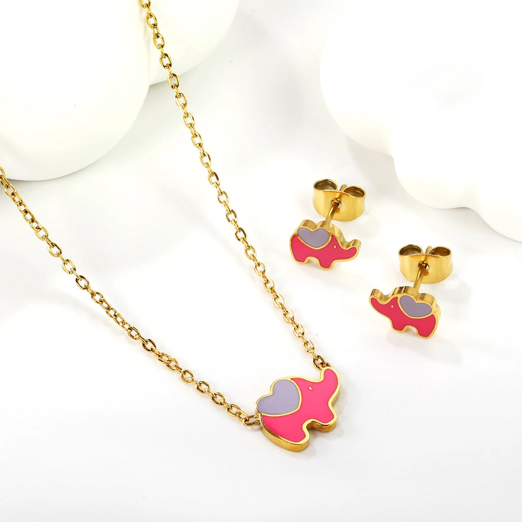 Unicorn Stainless Necklace & Earring Set