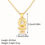 Son Daughter Zircon Pendant Necklace