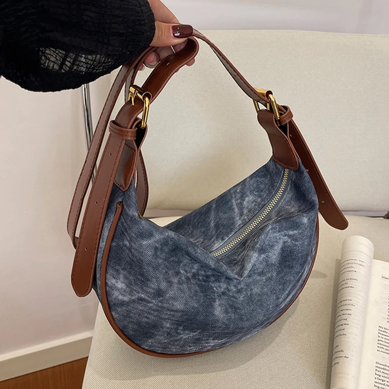 PU Leather Hobo Shoulder Bag