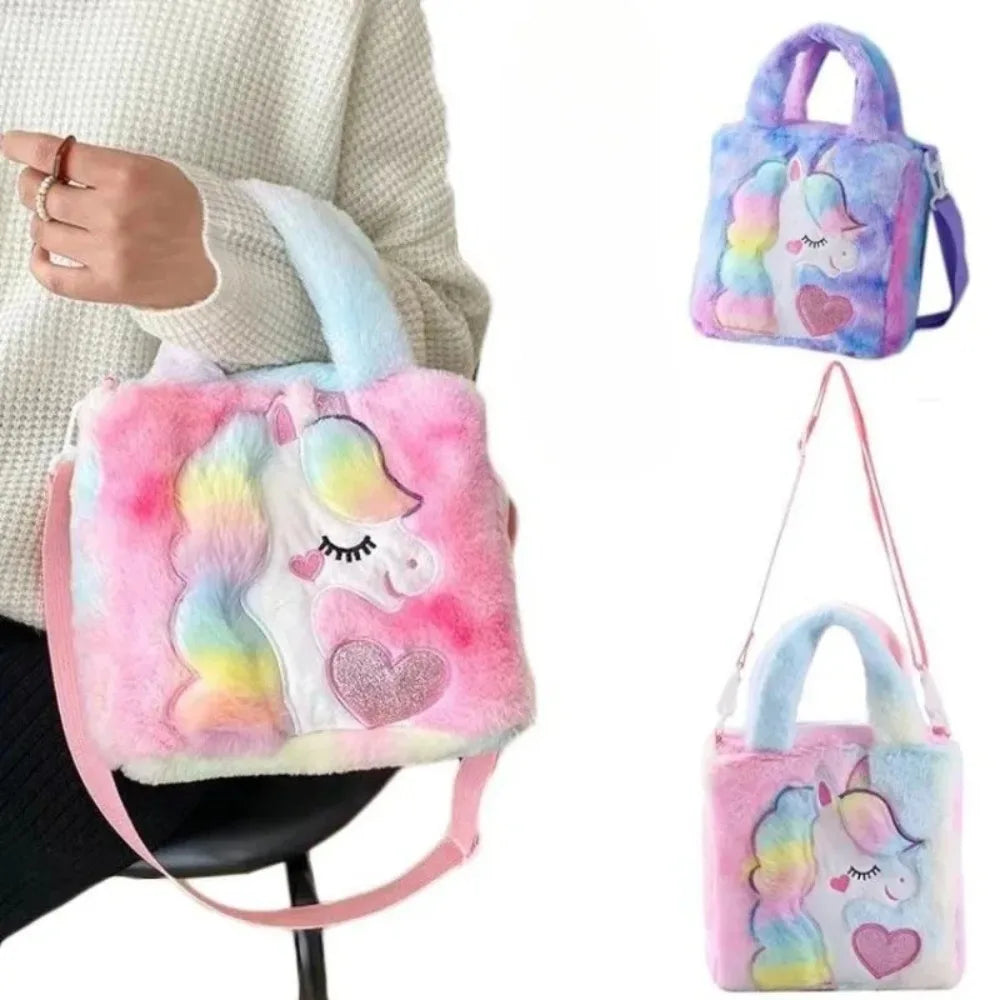 Plush Unicorn Tote Backpack