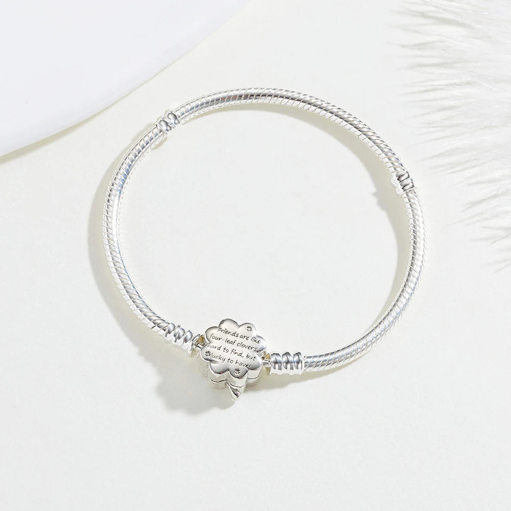 Sterling Silver Four-leaf Bracelet
